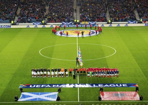 Hampden Park last night attracted its lowest crowd for a Scotland match this century. Picture: SNS/SFA