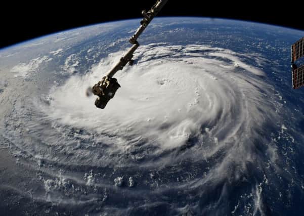 Hurricane Florence heads for the US coast, as seen from the international space station. Widespread flooding and destruction is expected. Picture: NASA