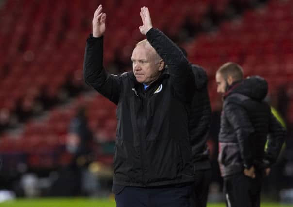 Scotland manager Alex McLeish celebrates at full time. Picture: SNS/Alan Harvey