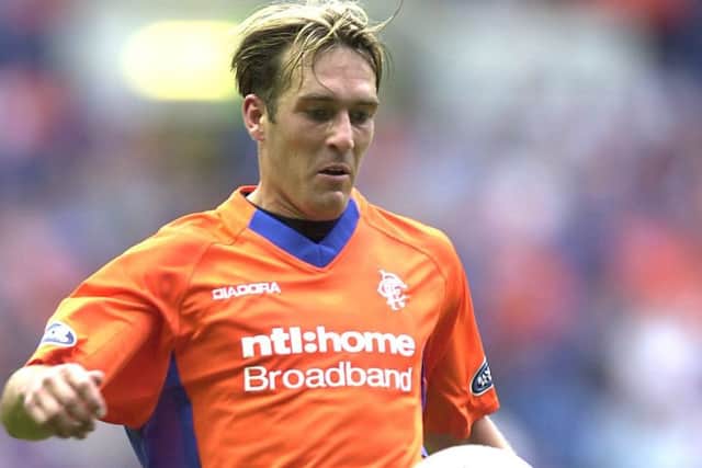 Fernando Ricksen in his playing days at Rangers (2002). Picture: David Moir/TSPL