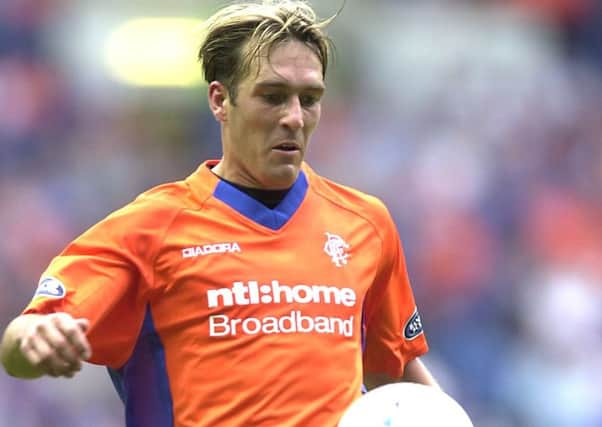 Fernando Ricksen in his playing days at Rangers (2002). Picture: David Moir/TSPL