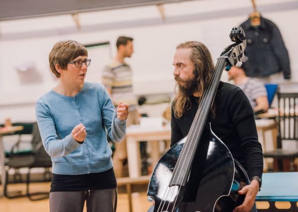 Wils Wilson with musical director Aly Macrae in rehearsals for Twelfth Night
