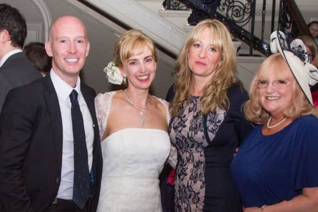 Charles McLaughlin shown here, from right to left, with sisters Jennifer and Lyndsey Shaw and mother Esther. Picture: Jennifer Cross)
