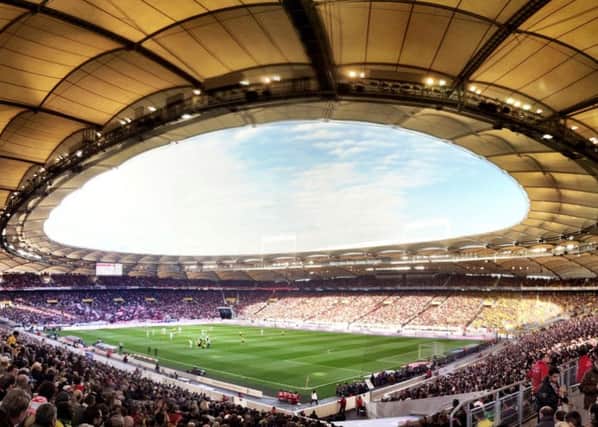 Stuttgart's Mercedes-Benz Arena is a similar bowl shape to Hampden but was redeveloped to bring the stands behind the goals closer to the action. Picture: Markus Unger