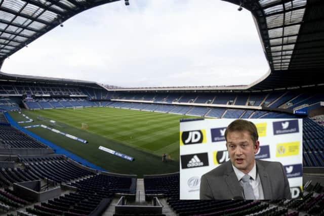 Ian Maxwell, inset, said the SFA had come 'incredibly close' to opting for Murrayfield. Pictures: SNS Group