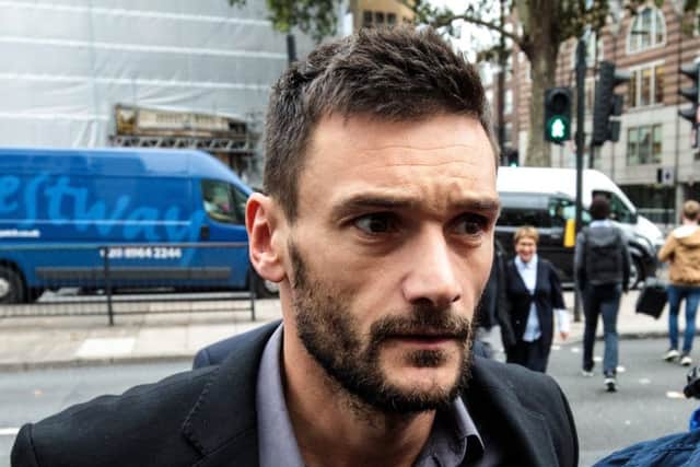 Tottenham Hotspur and French National goalkeeper Hugo Lloris arrives at Westminster Magistrates' Court charged with drink driving. Picture: Getty Images