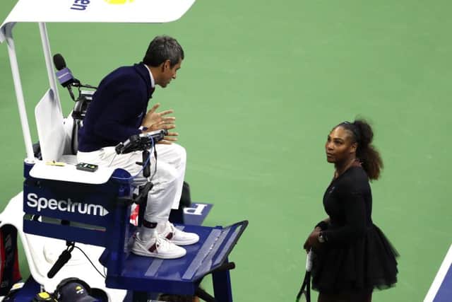 Umpire Carlos Ramos has spoken for the first time since his argument with Serena Williams at the US Open final. Picture: Al Bello/Getty Images
