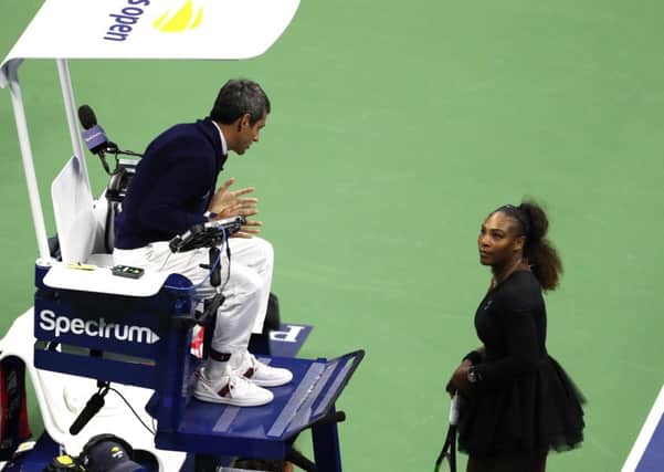 Umpire Carlos Ramos has spoken for the first time since his argument with Serena Williams at the US Open final. Picture: Al Bello/Getty Images