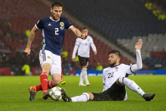 Stephen O'Donnell impressed for Scotland in the win over Albania. Picture: SNS