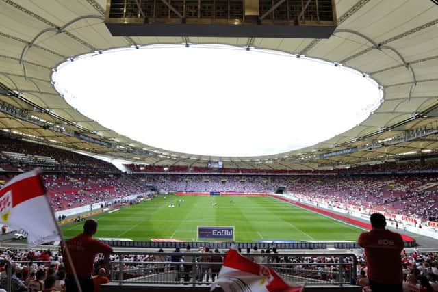 Fans moved closer to the action in Stuttgarts Mercedes-Benz Arena, which is exactly what we want at Hampden. Picture: Getty.