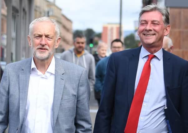 Jeremy Corbyn and Richard Leonard in Glasgow. The Scottish Labour leader will go unrecognised at the party conference. Picture: John Devlin