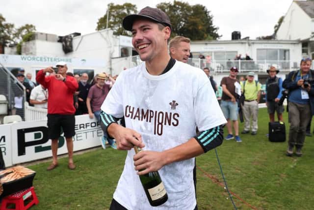 Surrey's Rory Burns celebrates victory over Worcestershire which clinched the County Championship. Picture: David Davies/PA Wire
