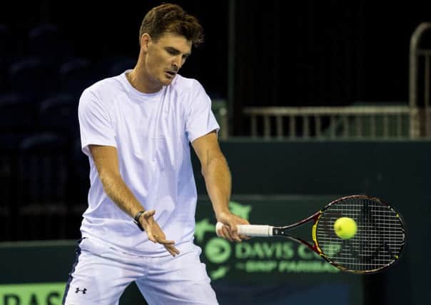 Jamie Murray trains ahead of the Davis Cup. Picture: SNS