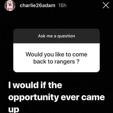 Charlie Adam's Instagram message. Picture: Charlie Adam/Instagram