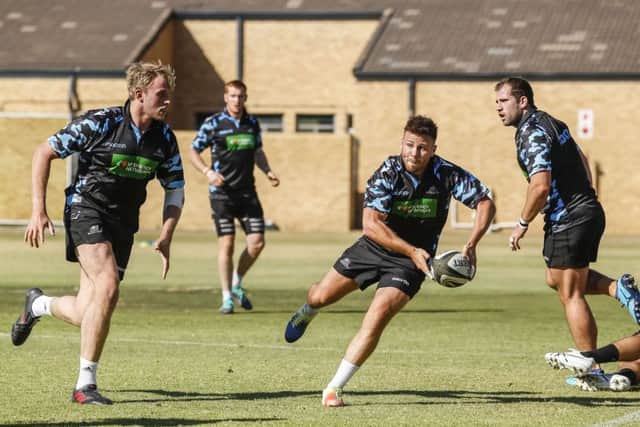 Ali Price makes a pass during a training session in Johannesburg. Picture: Dominic Barnardt