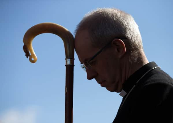 The Archbishop of Canterbury, Justin Welby, hit out at zero hours contracts, Universal Credit and corporate tax avoiders. Photograph: Carl Court/Getty Images