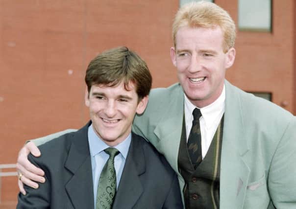 Then Celtic manager Tommy Burns with his new signing Tosh McKinlay in 1994. Picture: Gareth R. Reid