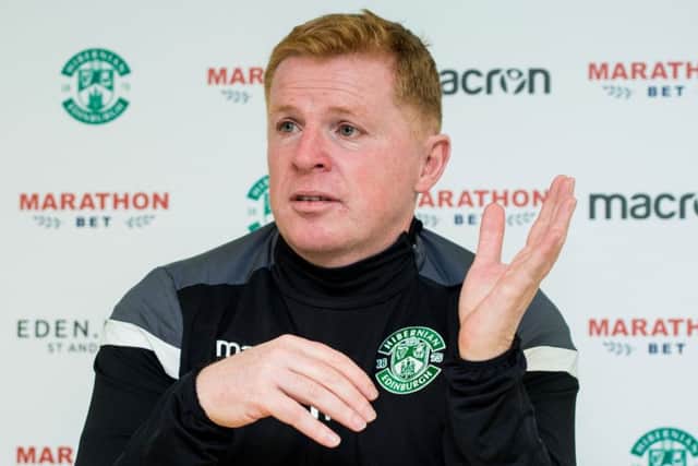 Neil Lennon says referees should have access to TV monitors. Picture: SNS.