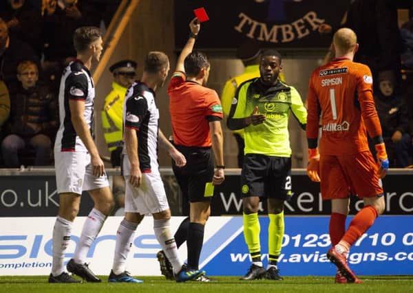 Olivier Ntcham saw red in the first half but St Mirren couldn't make their advantage count. Picture: SNS Group