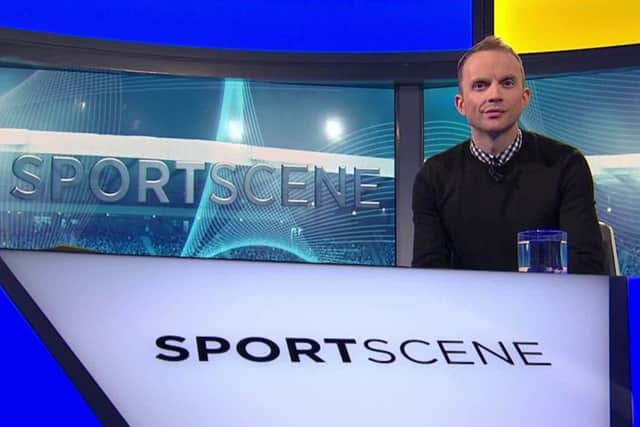 Jonathan Sutherland in the Sportscene studio. Picture: BBC