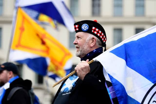 Independence supporters gather almost four years on from Scotland's referendum. Picture: John Devlin.
