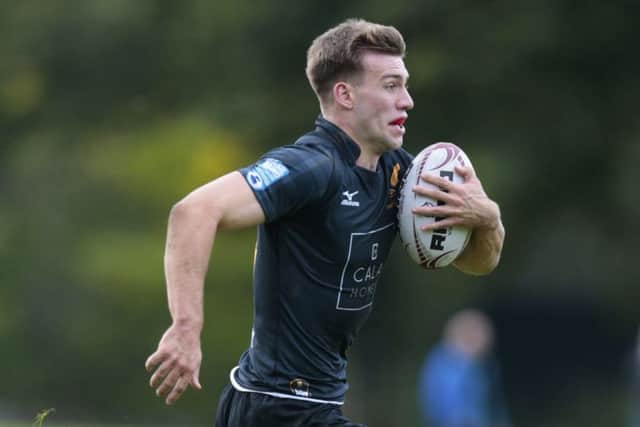 Currie's Ben Robbins scores a try. Pic: SNS/SRU