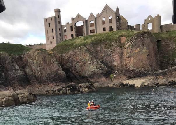 The crew were alerted to the incident near Slains Castle. Picture: RNLI