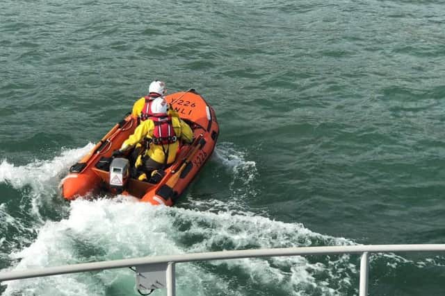 The pet was returned safely to its owner. Picture: RNLI