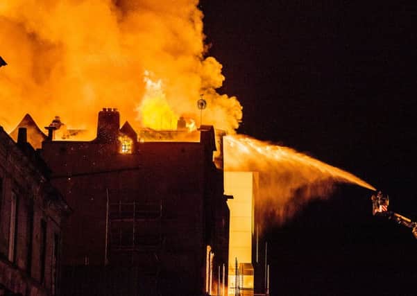 The Glasgow School of Art ablaze in June. Picture: John Devlin