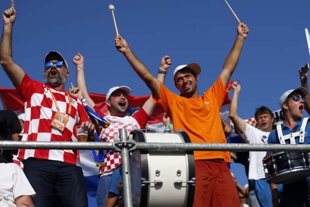 Croatian fans during the Davis Cup semi-final against the USA. Picture: Darko Bandic/AP