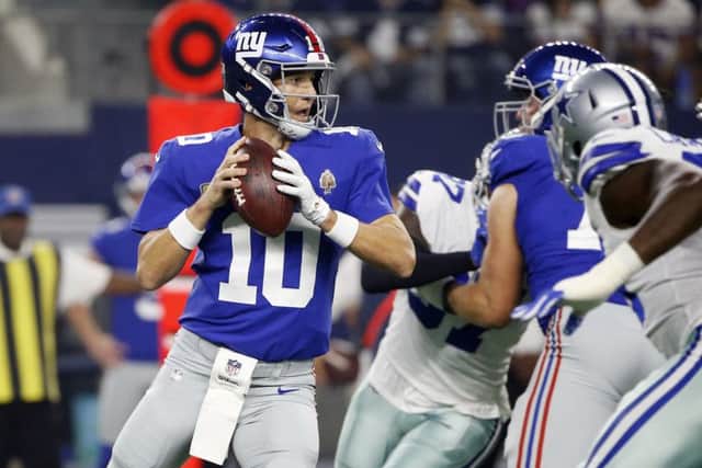 Quarterback Eli Manning's performances have been in steady decline but the New York Giants have not planned for the future. Picture: Ron Jenkins/AP