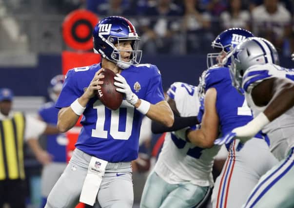Quarterback Eli Manning's performances have been in steady decline but the New York Giants have not planned for the future. Picture: Ron Jenkins/AP