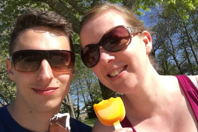 Shona Storr, 33, with her husband Jmaes, 27. Picture: SWNS