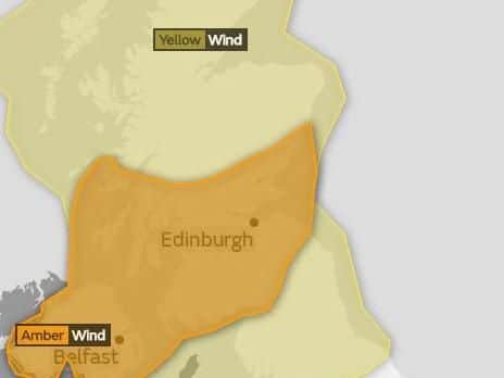 The amber warning will affect large parts of Scotland