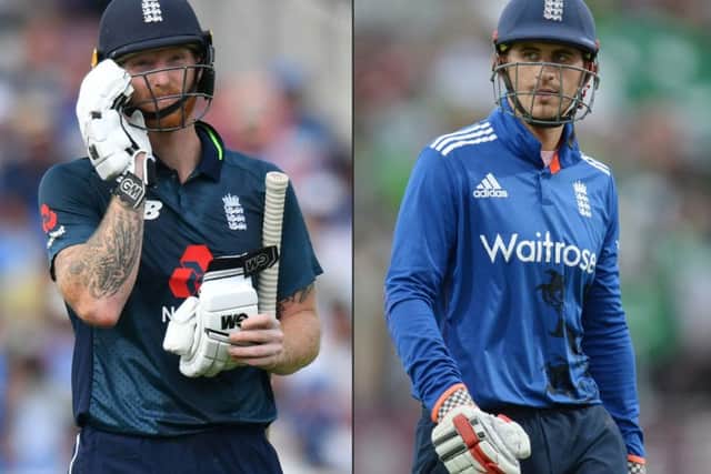 England all rounder Ben Stokes, left, and opening batsman Alex Hales will face and independent Cricket Discipline Commission. Pictures: AP