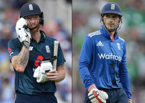 England all rounder Ben Stokes, left, and opening batsman Alex Hales will face and independent Cricket Discipline Commission. Pictures: AP
