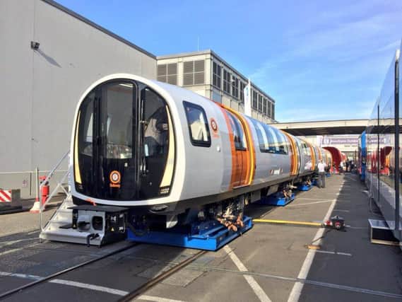 The first train on show in Berlin today. Picture: Stefan Baguette