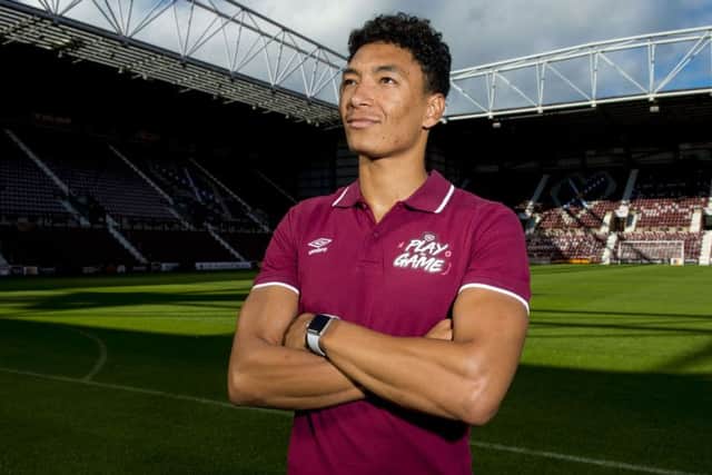 Hearts' new signing Sean Clare was unveiled at Tynecastle yesterday. Picture: SNS