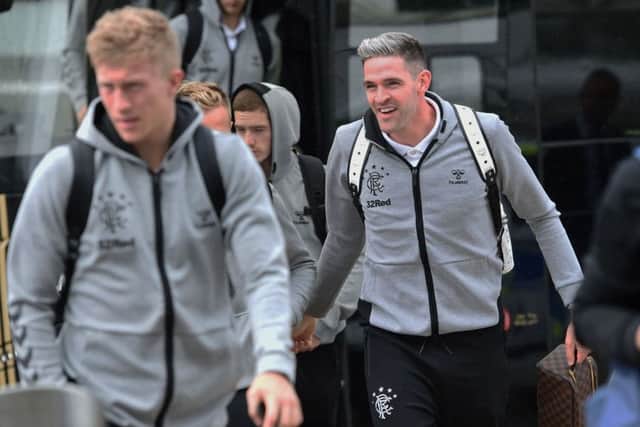 Rangers striker Kyle Lafferty departs for Spain sporting a new hairstyle. Picture: Gary Hutchison/SNS