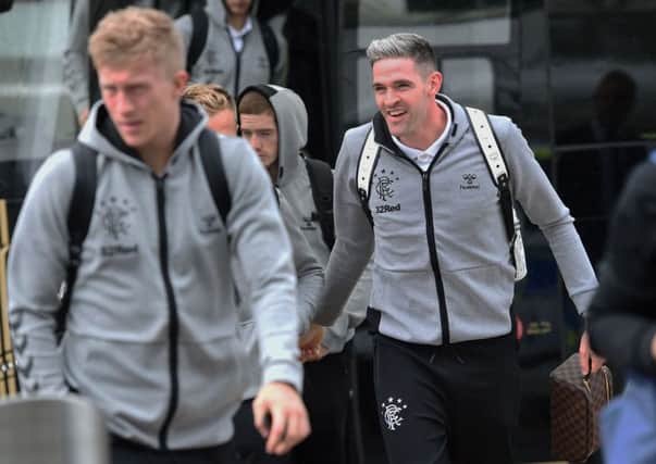 Rangers striker Kyle Lafferty departs for Spain sporting a new hairstyle. Picture: Gary Hutchison/SNS