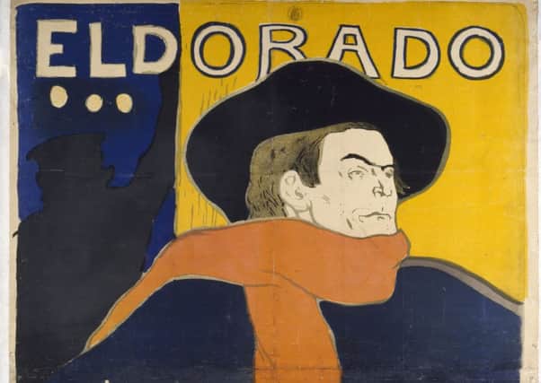 Detail of a Toulouse-Lautrec poster featuring Aristide Bruant, 
1892.