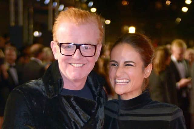Chris Evans with his wife Natasha. Picture: Anthony Devlin/PA Wire
