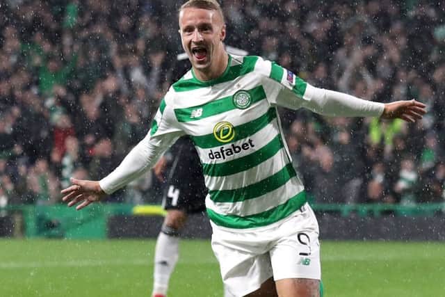 Celtic's Leigh Griffiths celebrates scoring against Rosenborg. Picture: Andrew Milligan/PA Wire