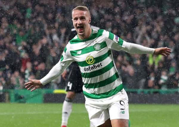 Celtic's Leigh Griffiths celebrates scoring against Rosenborg. Picture: Andrew Milligan/PA Wire