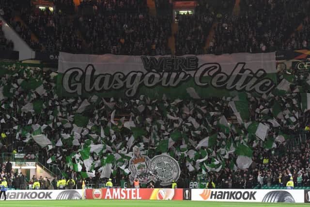 A general view of Celtic fans' display at Parkhead. Picture: SNS Group