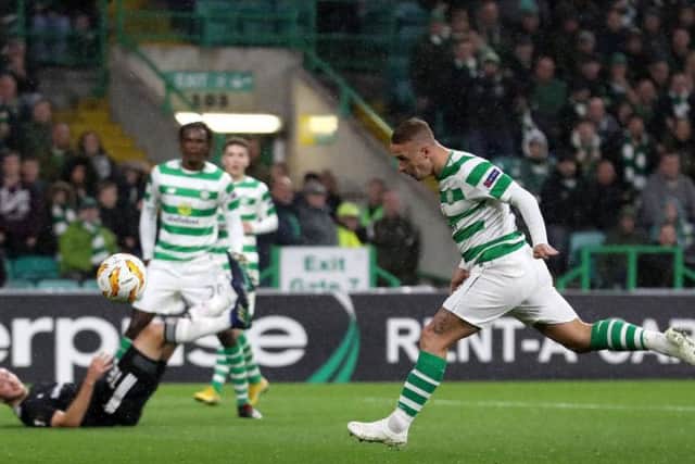 Leigh Griffiths poked home Celtic's winner, but it was a fan who caught the attention of BT pundit Chris Sutton (Photo: Getty)