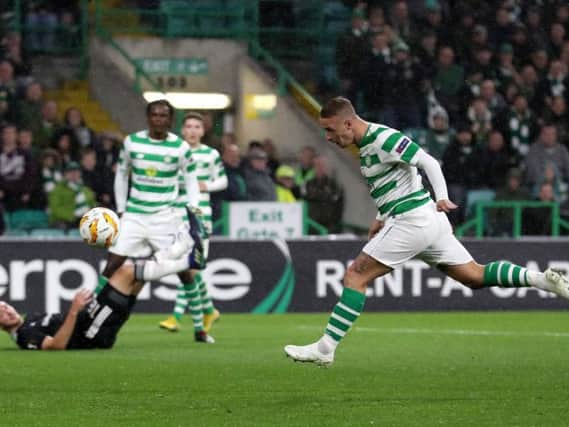 Leigh Griffiths poked home Celtic's winner, but it was a fan who caught the attention of BT pundit Chris Sutton (Photo: Getty)