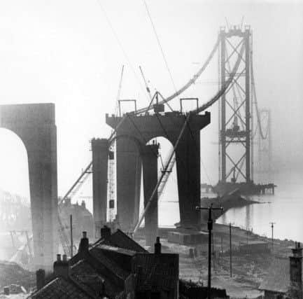 The Forth Road Bridge under construction in 1962. Picture: Robert Blomfield