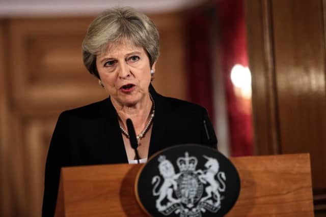 Prime Minister Theresa May makes a statement on Brexit negotiations with the European Union at Number 10 Downing Street. Picture: Getty Images
