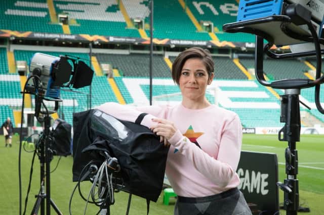 Eilidh Barbour at Celtic Park ahead of the Europa League tie against Rosenborg. Picture: Robert Perry